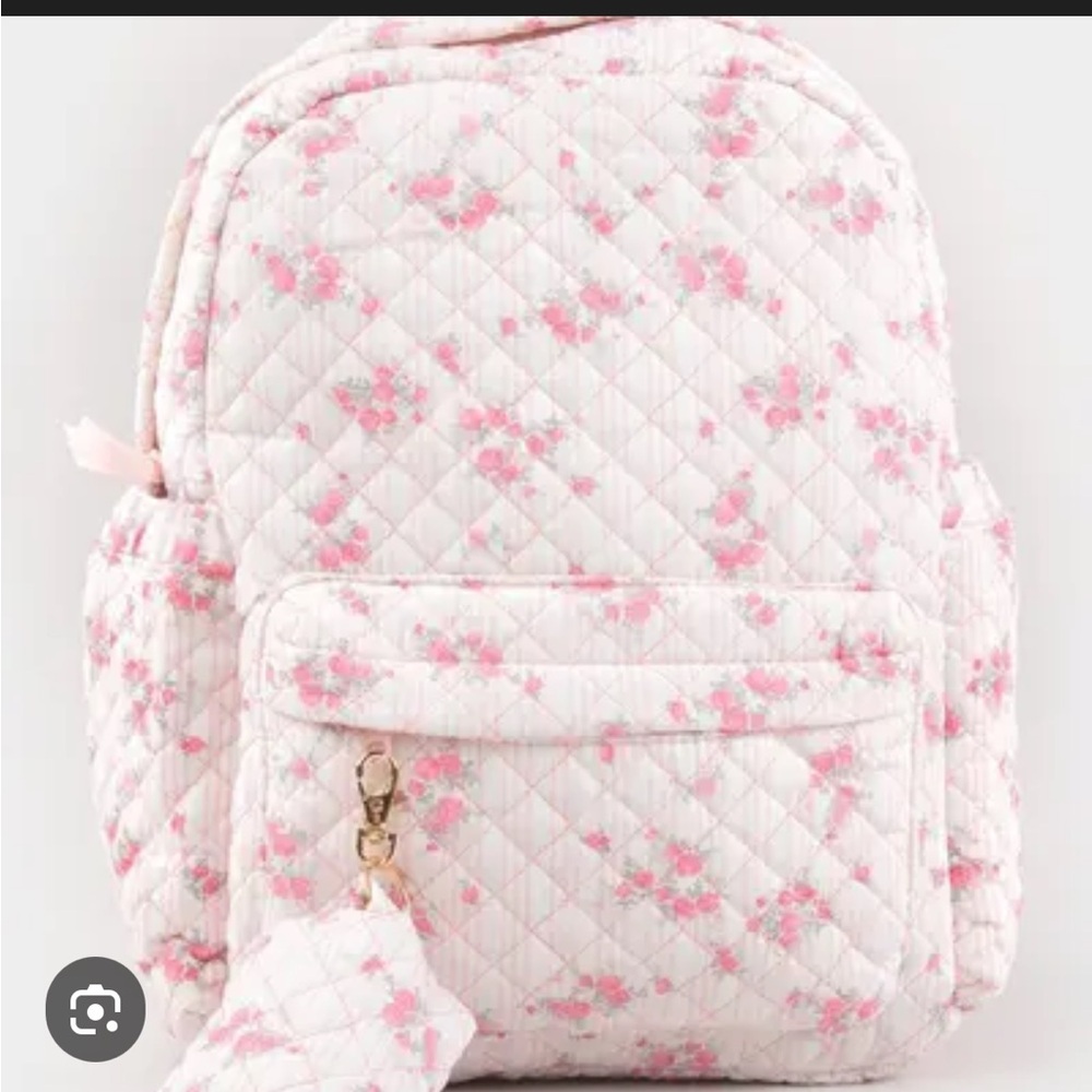 Tilly's Pink Floral Quilted Backpack